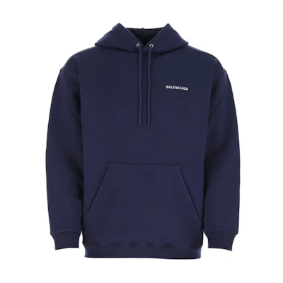Balenciaga SS21 Letter Print Classic Pullover Hoodie Blue - 600583TIV843967