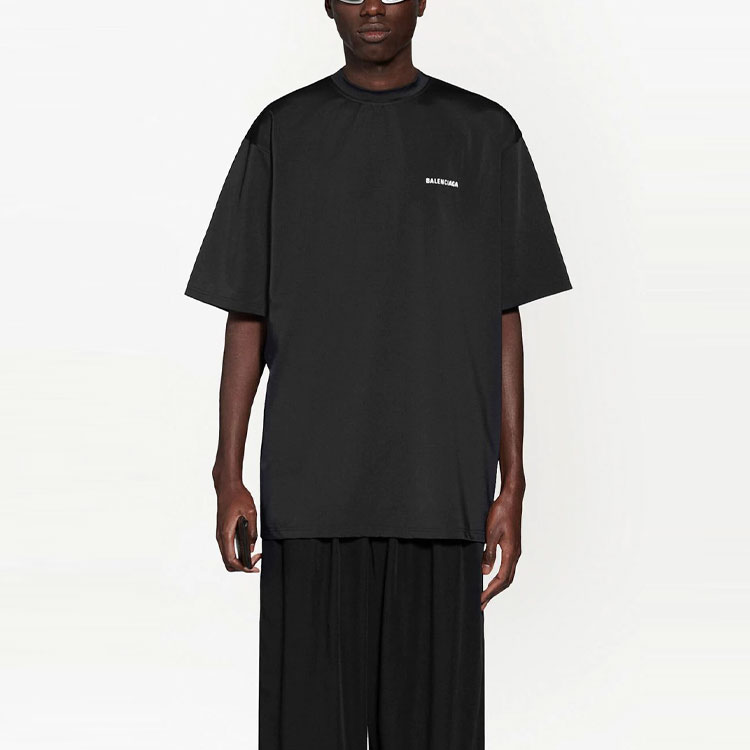 Balenciaga SS21 Logo Black Crewneck T-Shirt. 6570274A8B51000 圖 4