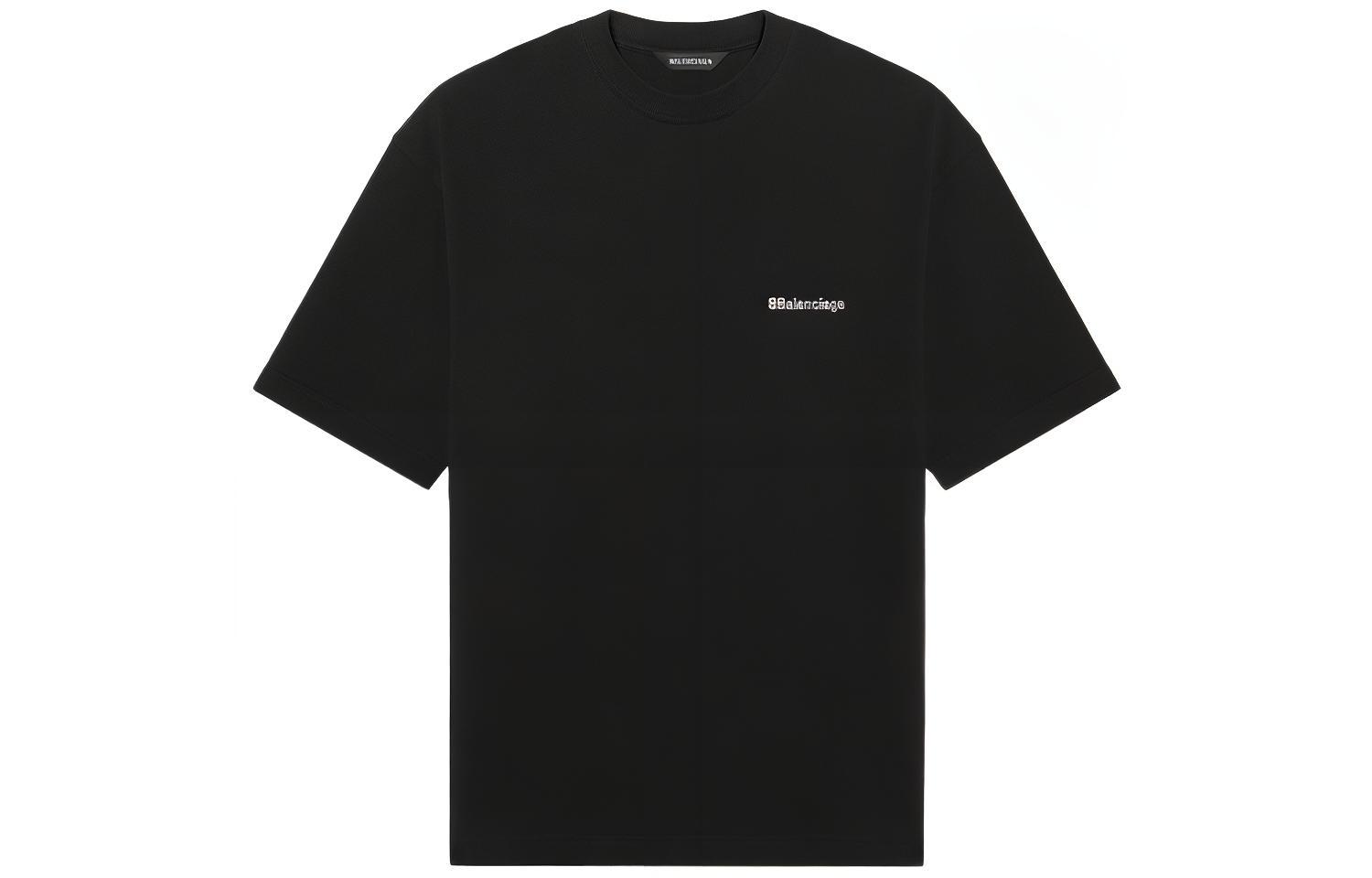 Balenciaga SS21 Logo Print Black Loose T-Shirt 612966TJV871070