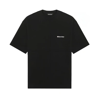 Balenciaga SS21 Logo Print Black Loose T-Shirt 612966TJV871070