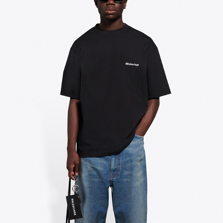 Balenciaga SS21 Logo Print Black Loose T-Shirt 612966TJV871070 圖 4