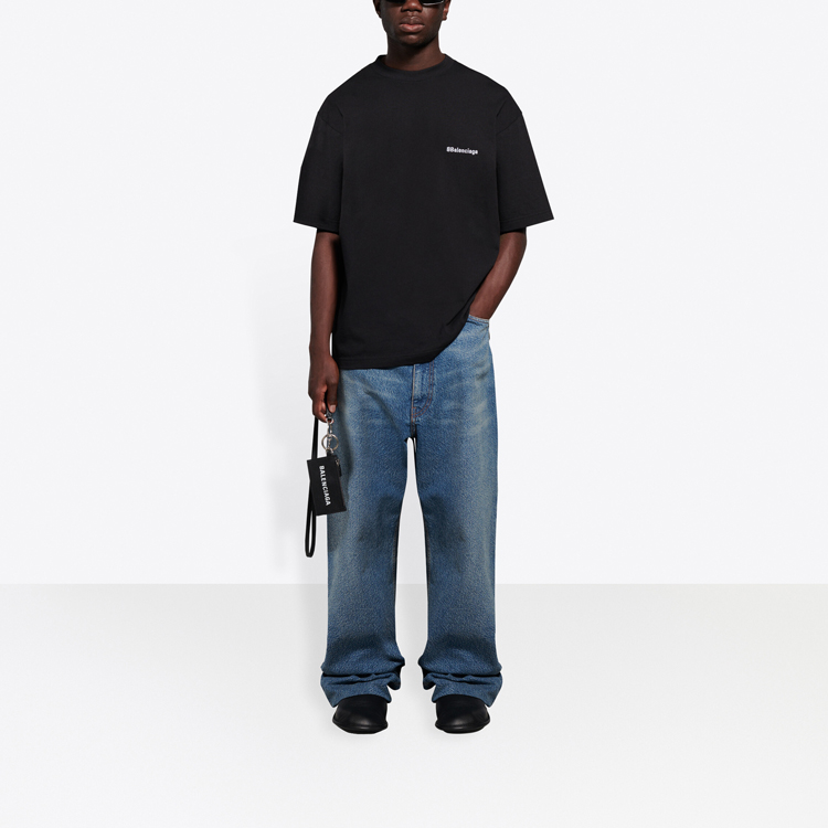 Balenciaga SS21 Logo Print Black Loose T-Shirt 612966TJV871070 圖 7