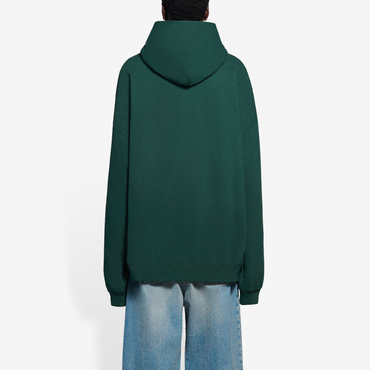 Balenciaga SS21 Solid Logo Hoodie Unisex Deep Green 620973TKV993010 圖 5