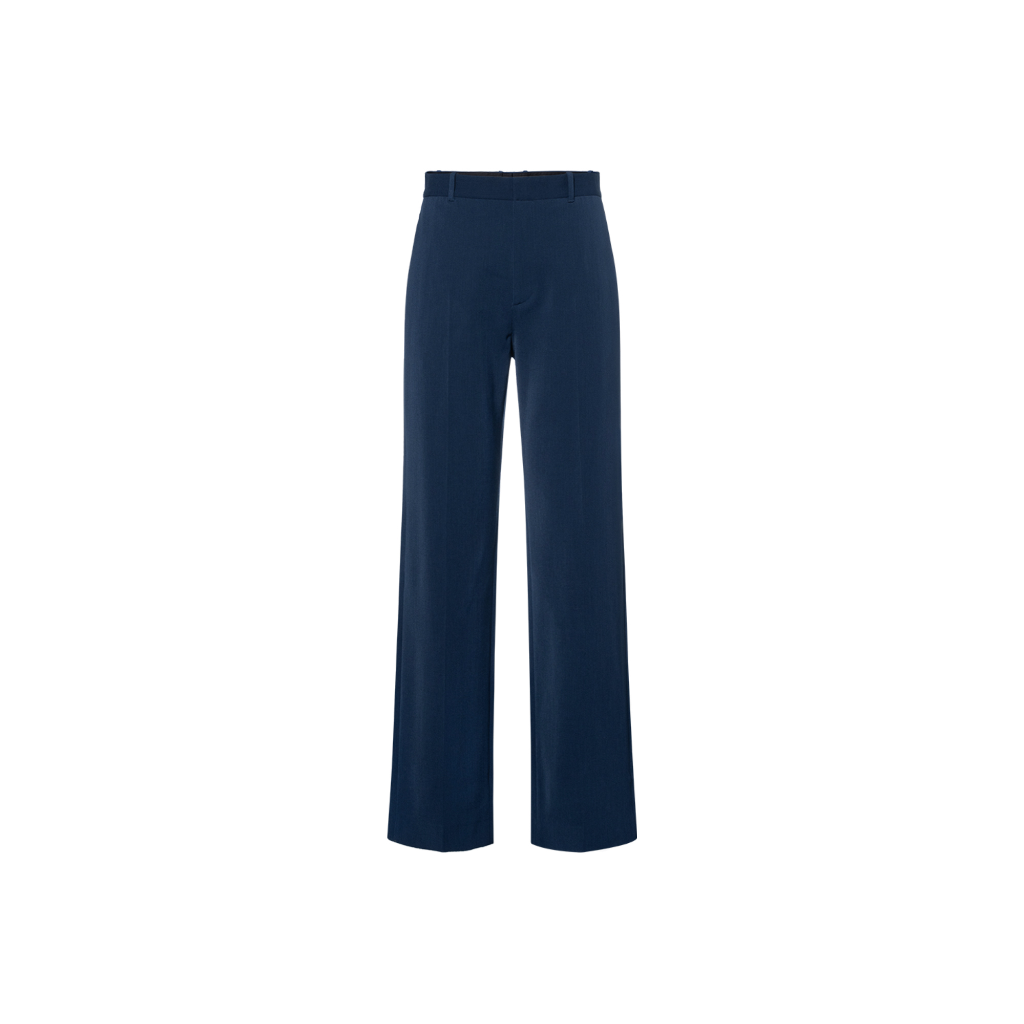 Balenciaga SS21 Straight-Leg Wool-Blend Pants in Deep Blue. 601181TGT034604