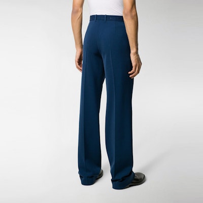 Balenciaga SS21 Seluar Lurus Bercampur Wool dalam Biru Gelap. 601181TGT034604 Shop Balenciaga SS21 Seluar Lurus Bercampur Wool dalam Biru Gelap. 601181TGT034604