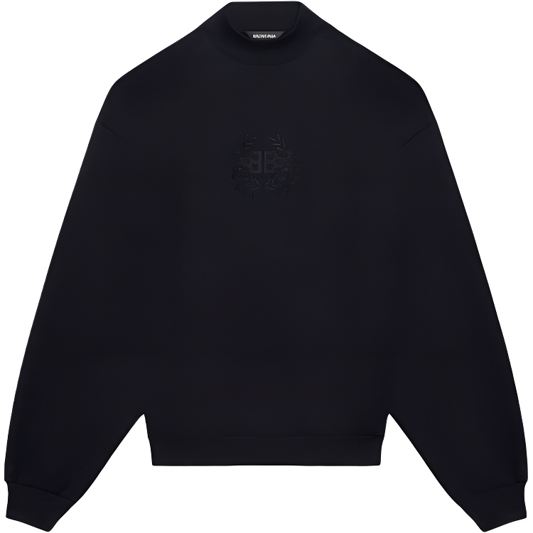 Balenciaga SS21 Thick Fleece Crewneck Sweatshirt Black (). 656999TKV741069