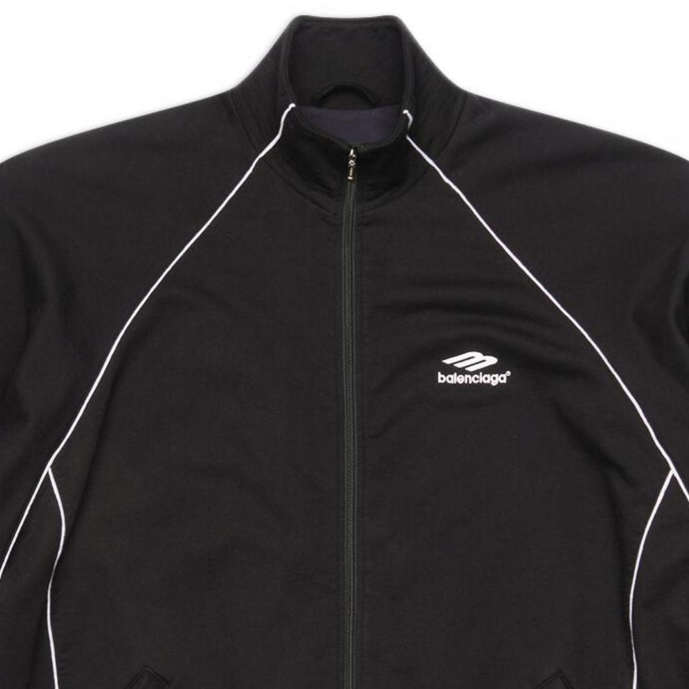 Cheap Balenciaga SS22 Jaket High Neck Logo 3B Unisex Hitam 697954TMVA61000