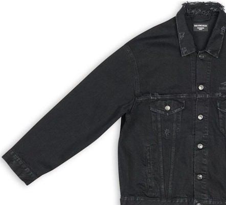 Balenciaga SS22 Jaket Denim Hitam Lengan Panjang Kasual Single-Breasted 704298TBP471029 Purchase Balenciaga SS22 Jaket Denim Hitam Lengan Panjang Kasual Single-Breasted 704298TBP471029