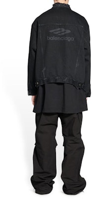 Balenciaga SS22 Jaket Denim Hitam Lengan Panjang Kasual Single-Breasted 704298TBP471029 Details for Balenciaga SS22 Jaket Denim Hitam Lengan Panjang Kasual Single-Breasted 704298TBP471029