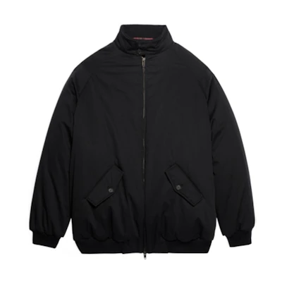 Balenciaga SS22 Black Harrington Bomber Jacket Loose Fit Long Sleeve. 681418TBP018065
