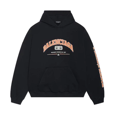 Balenciaga SS22 Black Letter Printed Hoodie Pullover Long Sleeve. 674986TLVJ21074