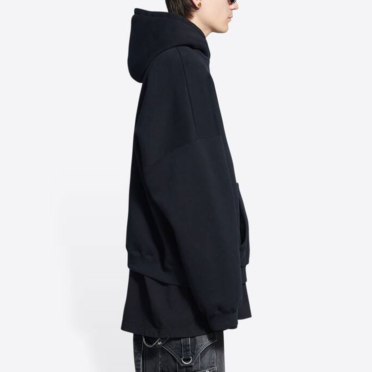 Details for Balenciaga SS22 Hoodie Hitam Lengan Panjang Cetakan Huruf. 674986TLVJ21074