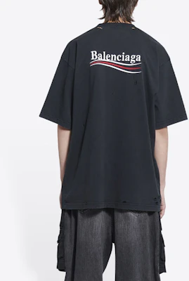 巴黎世家 SS22 黑色刺绣标志圆领短袖T恤 641675TKVJ19034 Details for 巴黎世家 SS22 黑色刺绣标志圆领短袖T恤 641675TKVJ19034