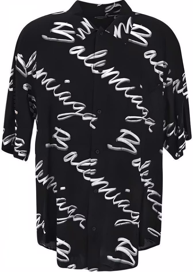 balenciaga-ss-22-black-logo-print-loose-fit-short-sleeve-shirt-681813-tml-131070