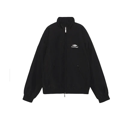 Balenciaga SS22 Black Logo Zip-Up Track Jacket. 704505TKO481000