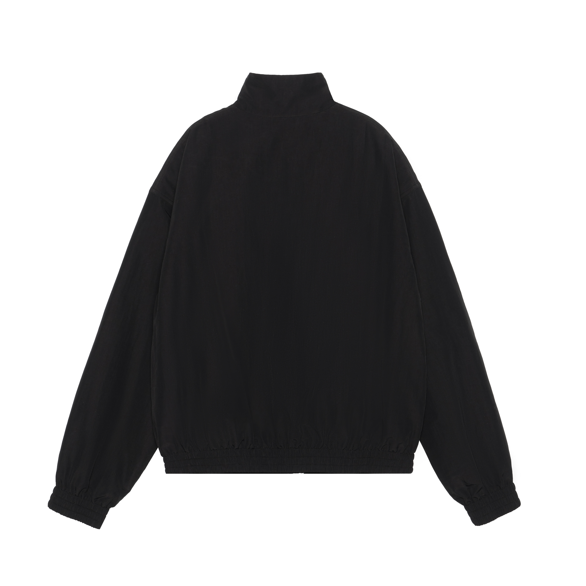 Lookbook Balenciaga SS22 Jaket Trek Zip-Up Logo Hitam. 704505TKO481000