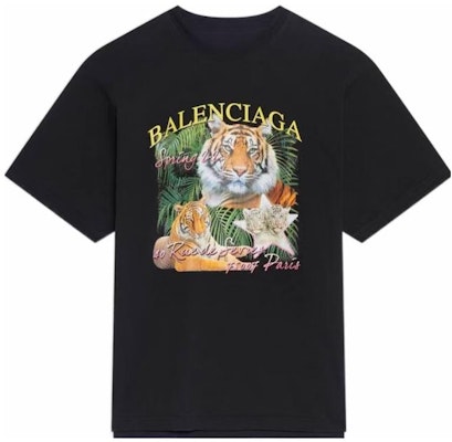 Balenciaga SS22 Black Tiger Jungle Graphic Print Tee. 681314TLVH21000 Buy Balenciaga SS22 Black Tiger Jungle Graphic Print Tee. 681314TLVH21000