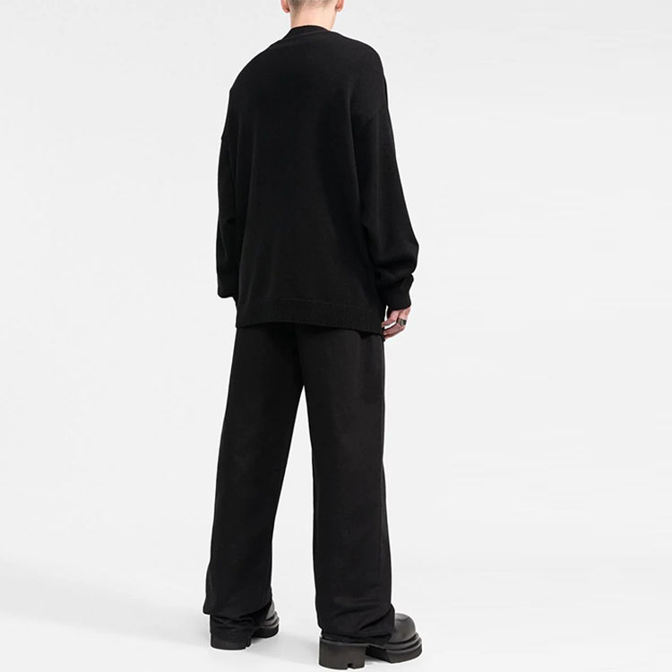 Shop 巴黎世家SS22黑色羊毛V领宽松针织开衫带别针细节 704124T41291000