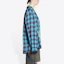 Sizing Balenciaga SS22 Kemeja Lengan Panjang Corak Petak Biru Patchwork 699371TMM116305