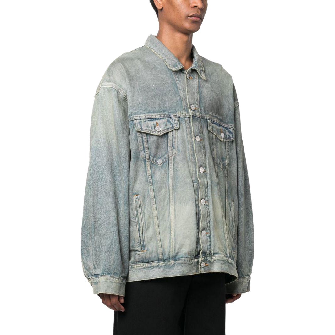 Balenciaga SS22  Blue Logo Print Casual Denim Jacket Regular Fit. 725034TNW553221 圖 5