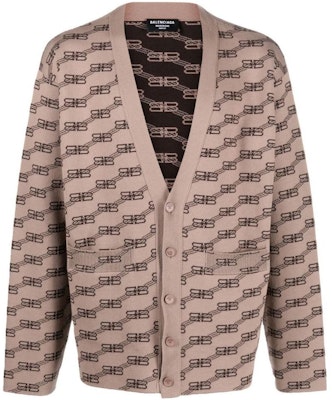 Balenciaga SS22 Brown V-Neck Logo Print Knit Sweater. 704517T32539378 Order Balenciaga SS22 Brown V-Neck Logo Print Knit Sweater. 704517T32539378