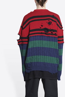 巴黎世家 SS22 撞色做旧针织毛衣 多色. 694254T32322215 Details for 巴黎世家 SS22 撞色做旧针织毛衣 多色. 694254T32322215