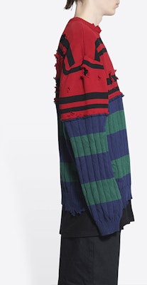 巴黎世家 SS22 撞色做旧针织毛衣 多色. 694254T32322215 Sizing 巴黎世家 SS22 撞色做旧针织毛衣 多色. 694254T32322215