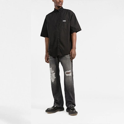 巴黎世家 SS22 做旧紧身牛仔裤 黑色 697834TXE060107 Lookbook 巴黎世家 SS22 做旧紧身牛仔裤 黑色 697834TXE060107