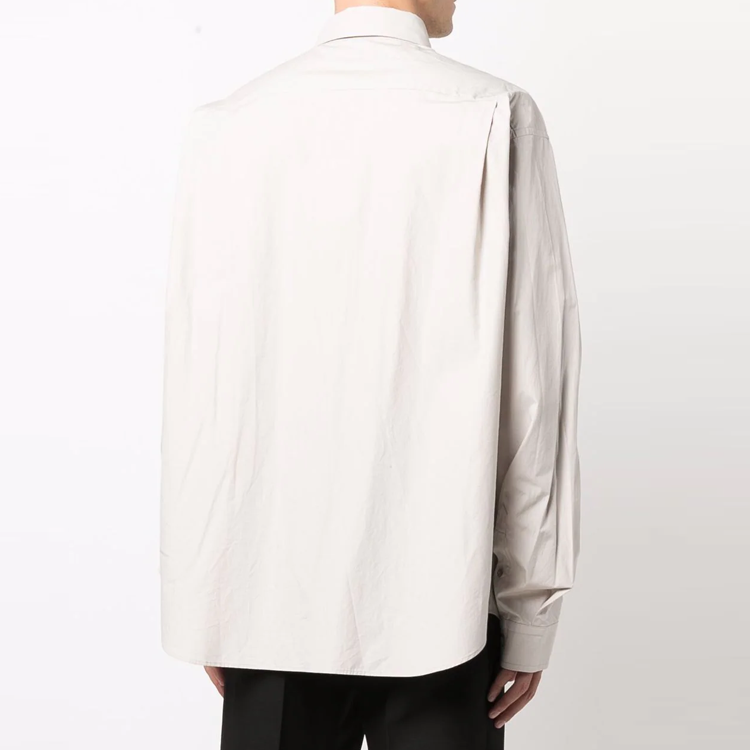 Balenciaga SS22  Embroidered Logo Long Sleeve Shirt Gray White 675642TKM102967 圖 4