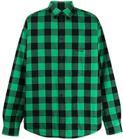 Balenciaga SS22 Green Checkered Long Sleeve Button-Up Shirt Regular Fit. 676285TLM143064 Balenciaga SS22 Green Checkered Long Sleeve Button-Up Shirt Regular Fit. 676285TLM143064