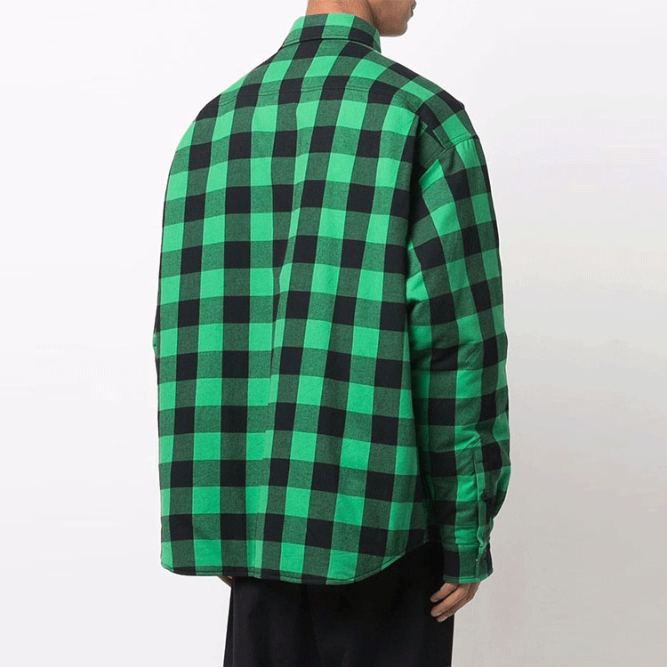 Balenciaga SS22  Green Checkered Long Sleeve Button-Up Shirt Regular Fit. 676285TLM143064 圖 4