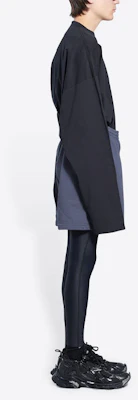 Balenciaga SS22 Seluar Pendek Kasual Logo Kelabu Biru Potongan Lurus. 676137TKVI91366 Details for Balenciaga SS22 Seluar Pendek Kasual Logo Kelabu Biru Potongan Lurus. 676137TKVI91366