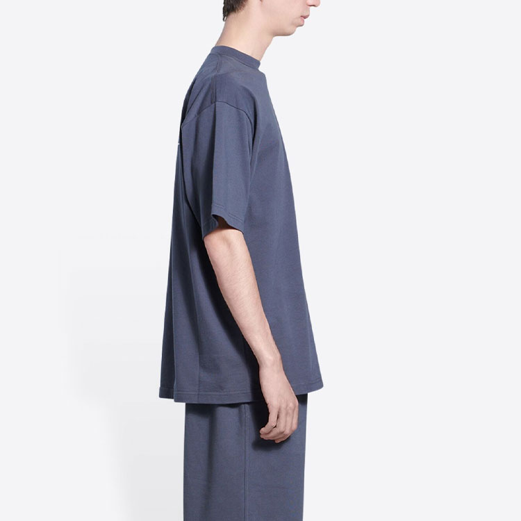 Balenciaga SS22  Grey Logo Embroidered Crewneck T-Shirt. 641675TKVJ11366 圖 7