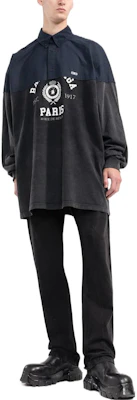 Balenciaga SS22 灰色宽松字母印花长袖休闲衬衫 698226TMV981000 Lookbook Balenciaga SS22 灰色宽松字母印花长袖休闲衬衫 698226TMV981000