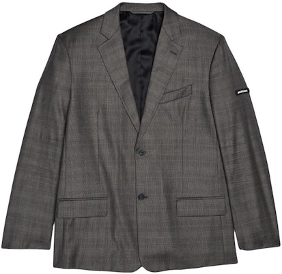 Balenciaga SS22 Grey Plaid Single-Breasted Suit Regular Fit 674430TMT159501 Order Balenciaga SS22 Grey Plaid Single-Breasted Suit Regular Fit 674430TMT159501