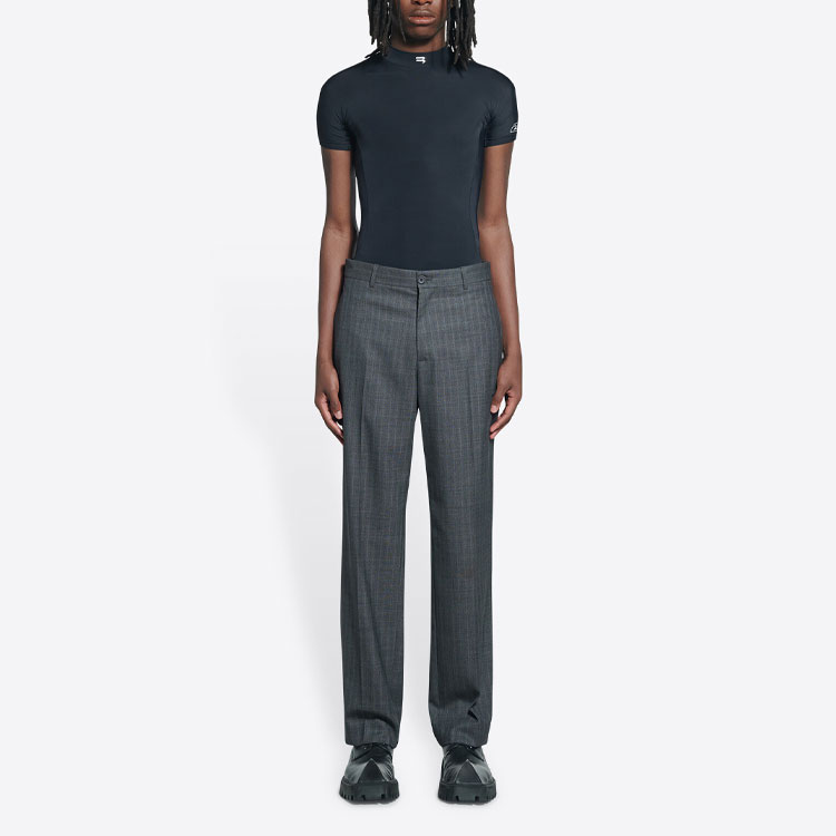 Shop 발렌시아가 SS22 그레이 웰시 체크 캐주얼 팬츠. 675406TGT151240