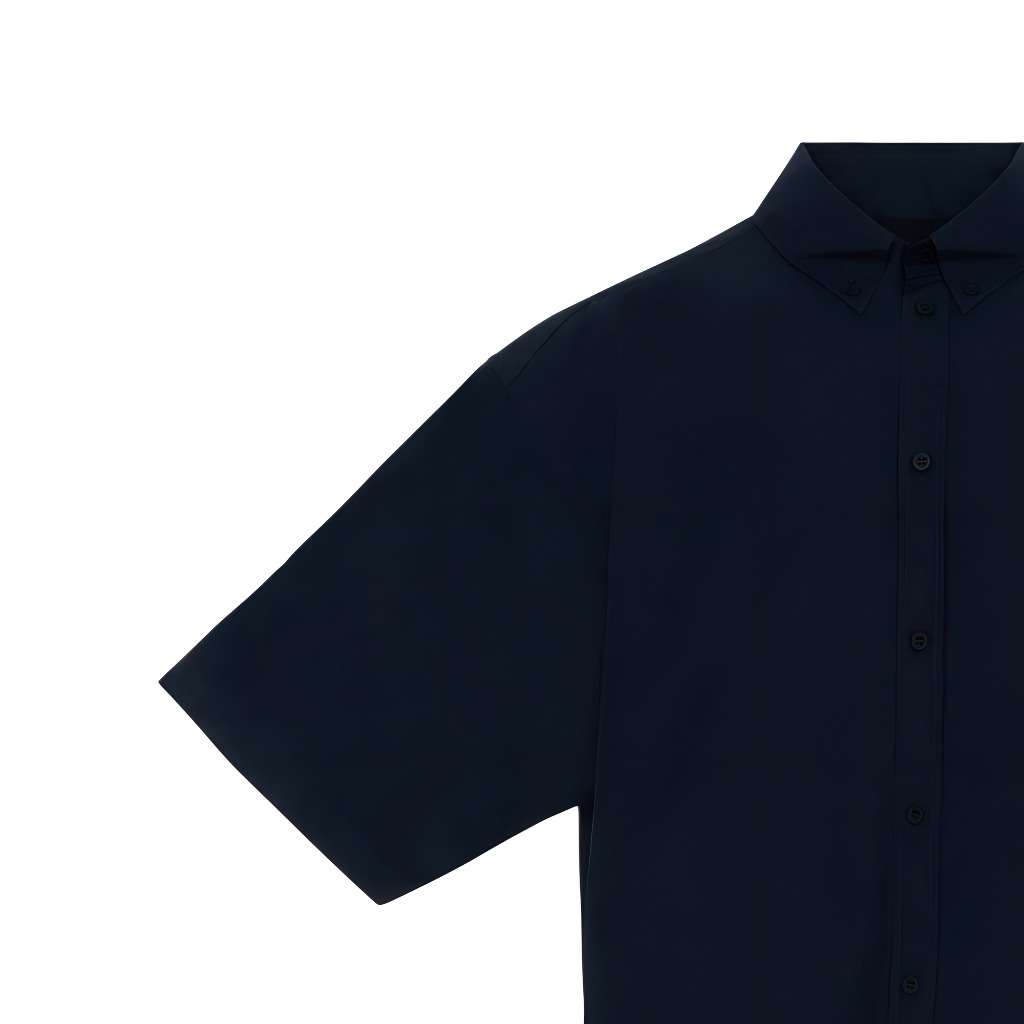 Balenciaga SS22  Logo Embroidered Short Sleeve Shirt Navy Regular Fit 675643TYB184100 圖 7