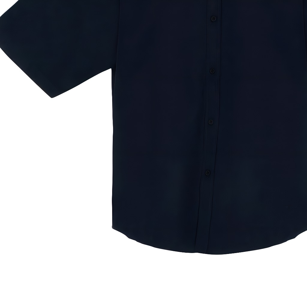 Balenciaga SS22  Logo Embroidered Short Sleeve Shirt Navy Regular Fit 675643TYB184100 圖 8