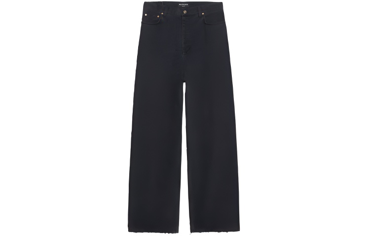 Balenciaga SS22  Loose Fit Distressed Grey Logo Straight Jeans. 675230TIWA21440