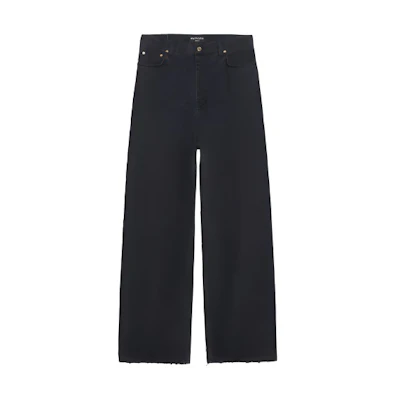 Balenciaga SS22 Loose Fit Distressed Grey Logo Straight Jeans. 675230TIWA21440