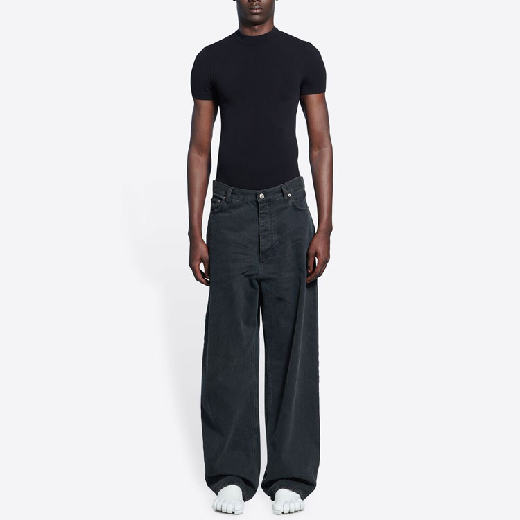 Balenciaga SS22  Loose Fit Distressed Grey Logo Straight Jeans. 675230TIWA21440 圖 4