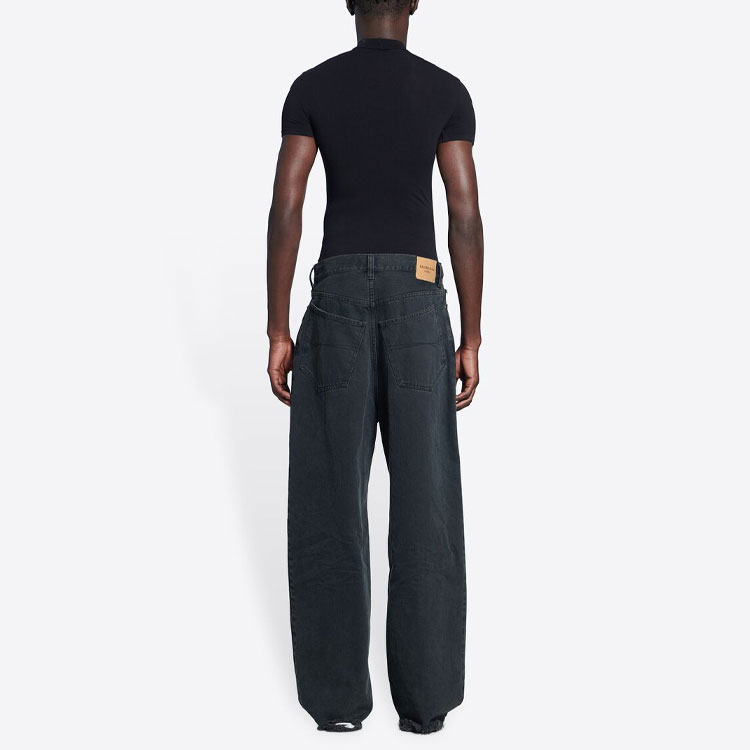 Balenciaga SS22  Loose Fit Distressed Grey Logo Straight Jeans. 675230TIWA21440 圖 5