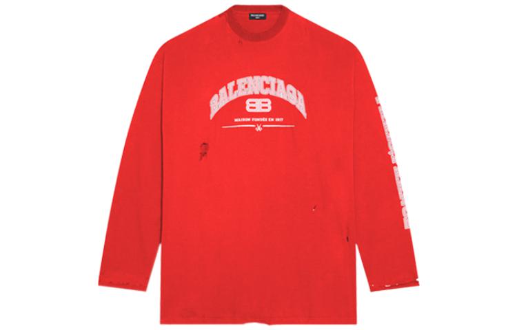Order Balenciaga SS22  Loose Fit Logo Solid Color Long Sleeve Tee. 681046TLVJ10644