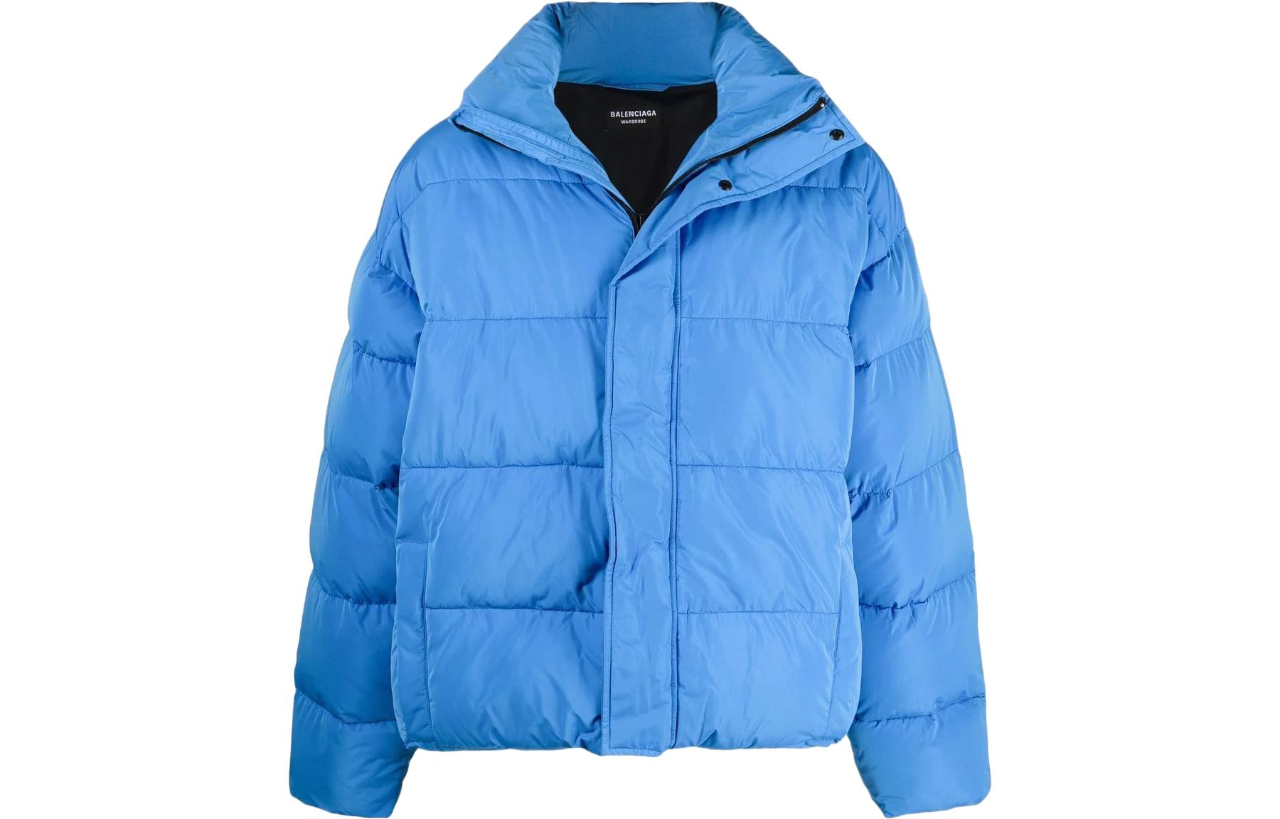 Balenciaga SS22  Oversized Blue Hooded Down Jacket 642228TFO044011