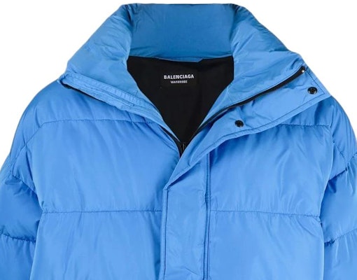 巴黎世家 SS22 宽松版蓝色连帽羽绒夹克 642228TFO044011 Details for 巴黎世家 SS22 宽松版蓝色连帽羽绒夹克 642228TFO044011