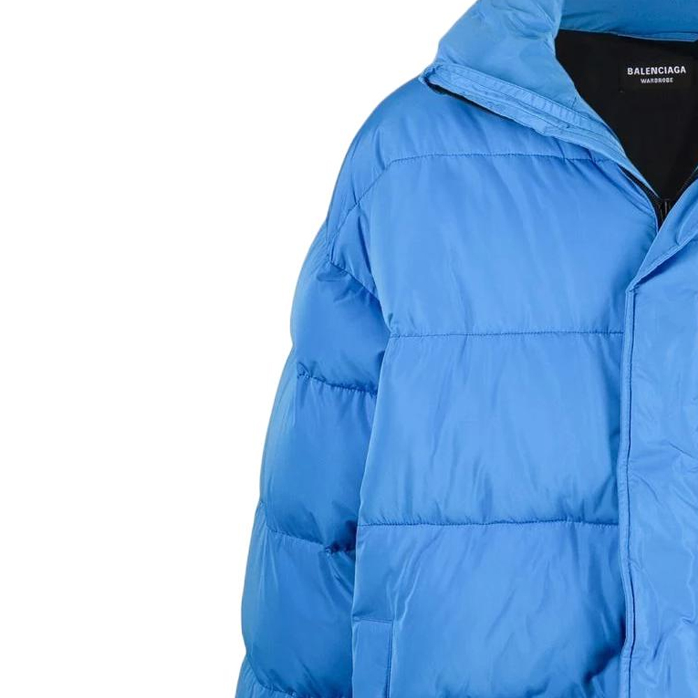 Sizing 巴黎世家 SS22 宽松版蓝色连帽羽绒夹克 642228TFO044011