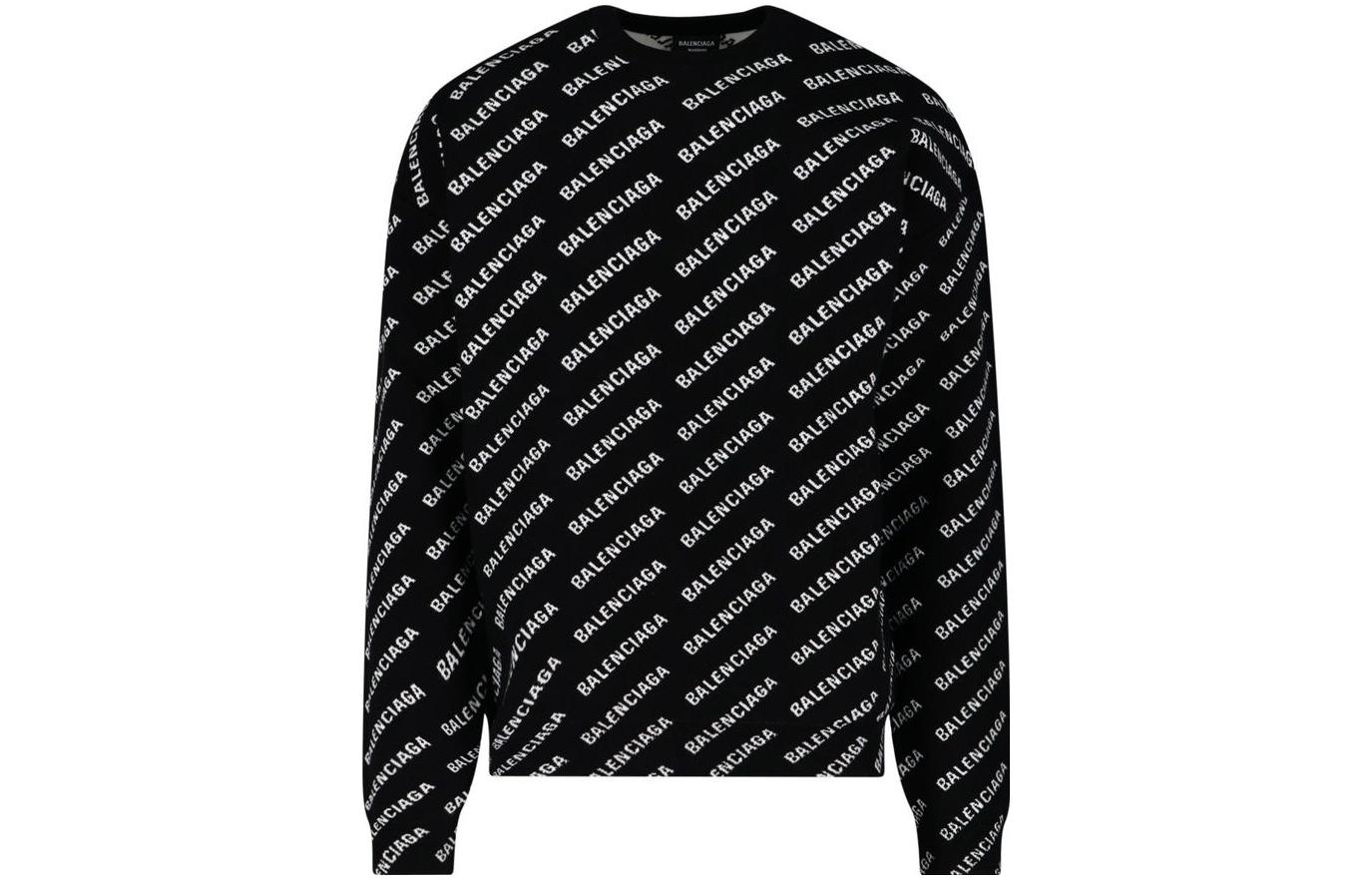 Order 발렌시아가 SS22 오버사이즈 레터 크루넥 스웨터 블랙 702952T32331070