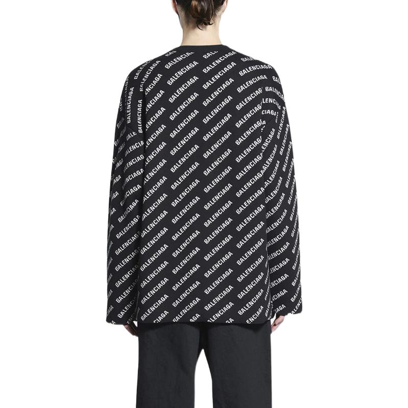 Purchase 발렌시아가 SS22 오버사이즈 레터 크루넥 스웨터 블랙 702952T32331070