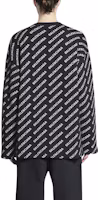 Purchase Balenciaga SS22 Oversized Letter Crewneck Sweater Black 702952T32331070