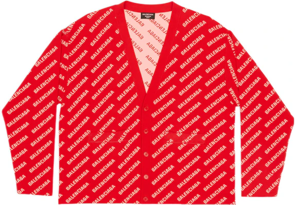 Balenciaga SS22 Baju Sejuk Rajut Merah Oversized dengan Corak Logo Mini. 699822T32336090 Buy Balenciaga SS22 Baju Sejuk Rajut Merah Oversized dengan Corak Logo Mini. 699822T32336090
